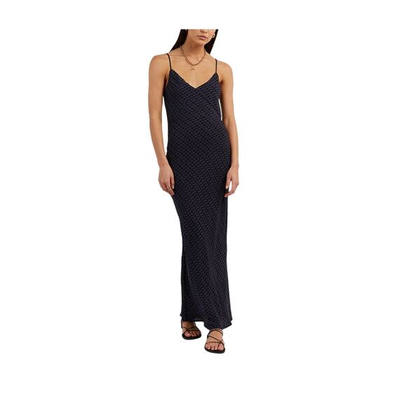 Dissh 'Fame' Blue Viscose Geo Slip Dress Size 6 - Picture 1 of 4
